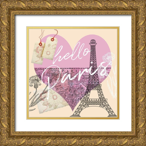 Paris 7 Gold Ornate Wood Framed Art Print with Double Matting by Phillip, Jamie