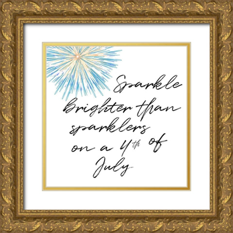 Fireworks 2 Gold Ornate Wood Framed Art Print with Double Matting by Phillip, Jamie