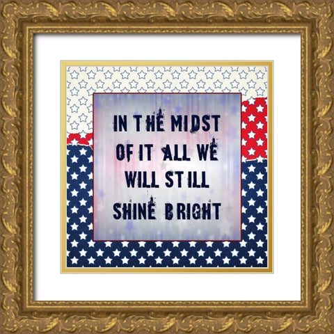 July Fourth Gold Ornate Wood Framed Art Print with Double Matting by Phillip, Jamie