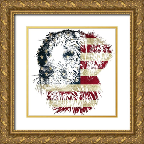 American Dog Gold Ornate Wood Framed Art Print with Double Matting by Phillip, Jamie