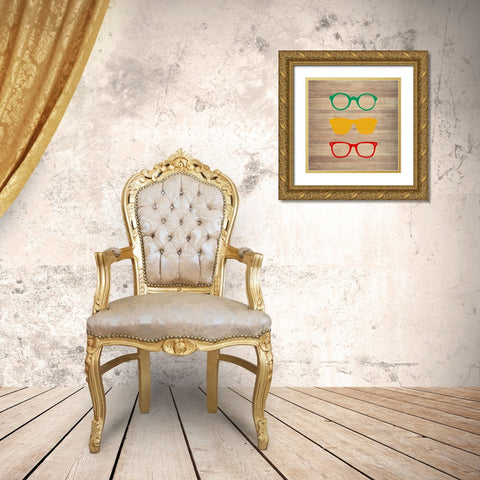 Eye Glasses 2 Gold Ornate Wood Framed Art Print with Double Matting by Phillip, Jamie