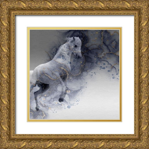 Mystic Horse Gold Ornate Wood Framed Art Print with Double Matting by Phillip, Jamie