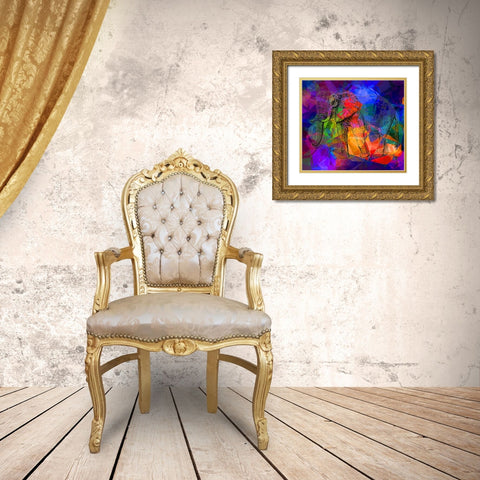 Elephant Dream Gold Ornate Wood Framed Art Print with Double Matting by Phillip, Jamie