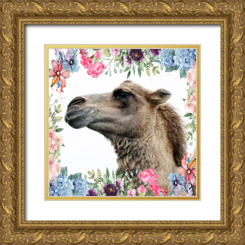Camel Gold Ornate Wood Framed Art Print with Double Matting by Phillip, Jamie