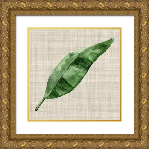 Green Leaf Gold Ornate Wood Framed Art Print with Double Matting by Urban Road