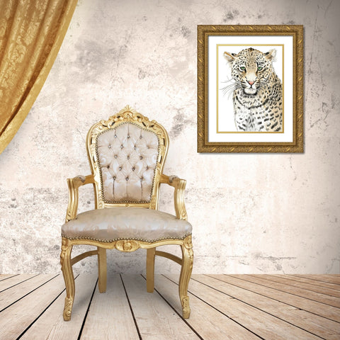 Leopard (Never Changes its Spots) Gold Ornate Wood Framed Art Print with Double Matting by Urban Road