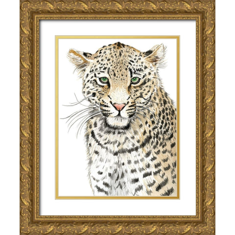 Leopard (Never Changes its Spots) Gold Ornate Wood Framed Art Print with Double Matting by Urban Road