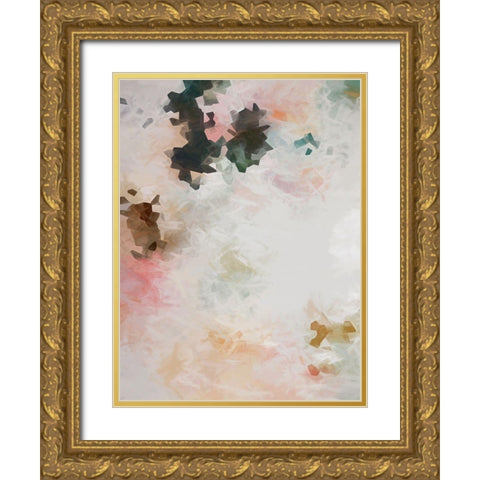 Lace and Roses Gold Ornate Wood Framed Art Print with Double Matting by Urban Road