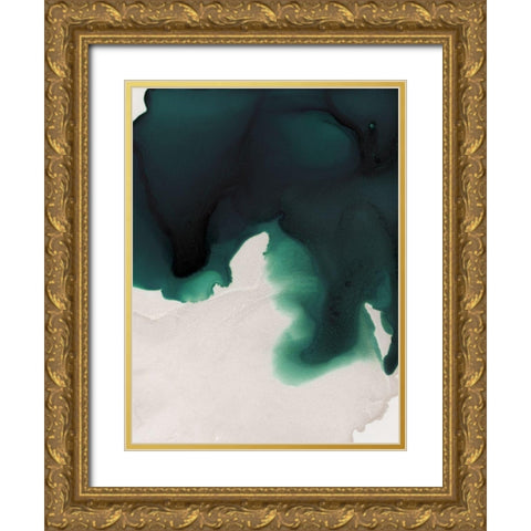 Swell Emerald Gold Ornate Wood Framed Art Print with Double Matting by Urban Road