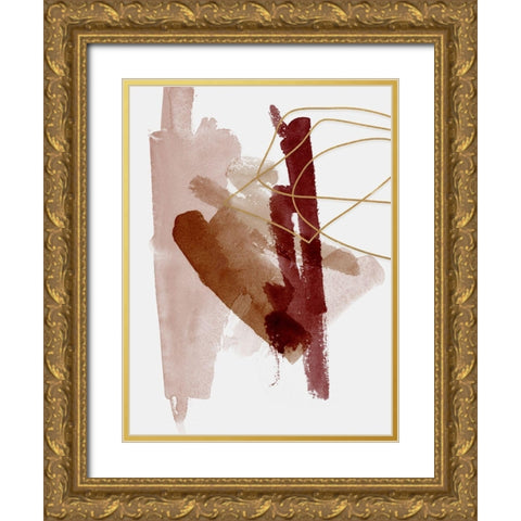 Sienna Sketch I  Gold Ornate Wood Framed Art Print with Double Matting by Urban Road