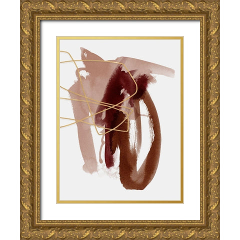 Sienna Sketch II  Gold Ornate Wood Framed Art Print with Double Matting by Urban Road