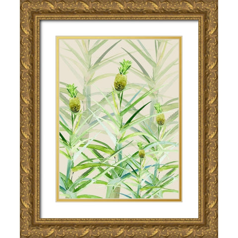 Jagged Little Ananas Gold Ornate Wood Framed Art Print with Double Matting by Urban Road