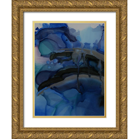 Ocean Blues Gold Ornate Wood Framed Art Print with Double Matting by Urban Road