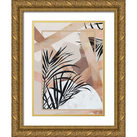 Palm Breeze II Art Print Gold Ornate Wood Framed Art Print with Double Matting by Urban Road