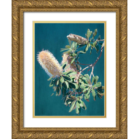 Twilight Banksia Art Print Gold Ornate Wood Framed Art Print with Double Matting by Urban Road