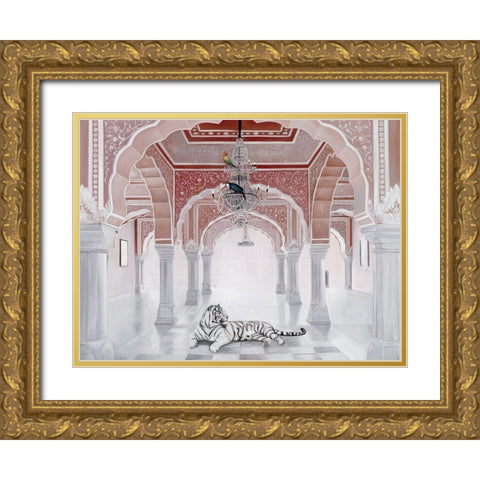 The Queens Court  Gold Ornate Wood Framed Art Print with Double Matting by Urban Road