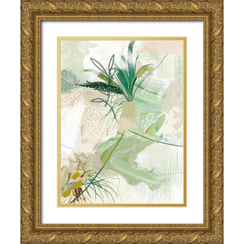 Leafy Greens  Gold Ornate Wood Framed Art Print with Double Matting by Urban Road