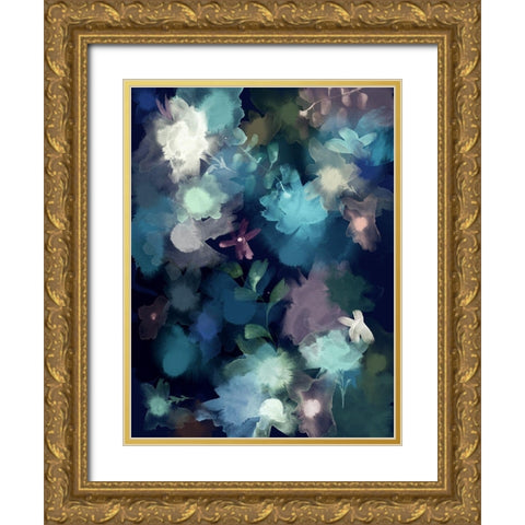 Forget Me Not  Gold Ornate Wood Framed Art Print with Double Matting by Urban Road