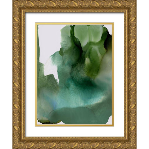 Green Glacier II  Gold Ornate Wood Framed Art Print with Double Matting by Urban Road