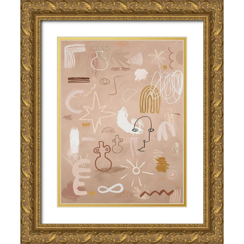 Cave Drawings Gold Ornate Wood Framed Art Print with Double Matting by Urban Road
