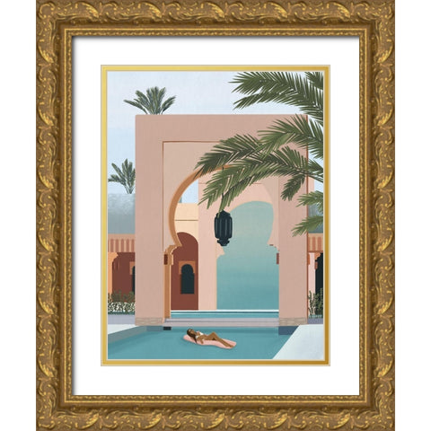 Lilo Lola Gold Ornate Wood Framed Art Print with Double Matting by Urban Road