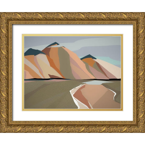 Australian Alps Gold Ornate Wood Framed Art Print with Double Matting by Urban Road