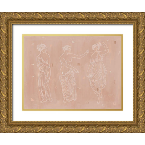 Sorority Sisters Light Gold Ornate Wood Framed Art Print with Double Matting by Urban Road