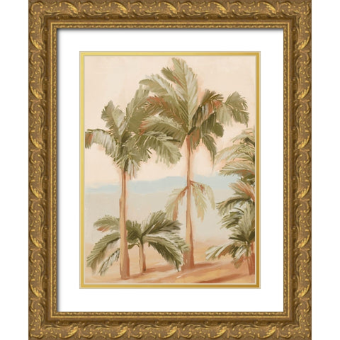 Tropical Sunset I Gold Ornate Wood Framed Art Print with Double Matting by Urban Road