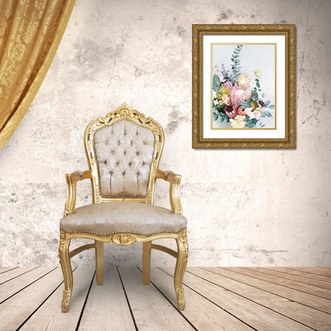 Pastel Blooms Gold Ornate Wood Framed Art Print with Double Matting by Urban Road