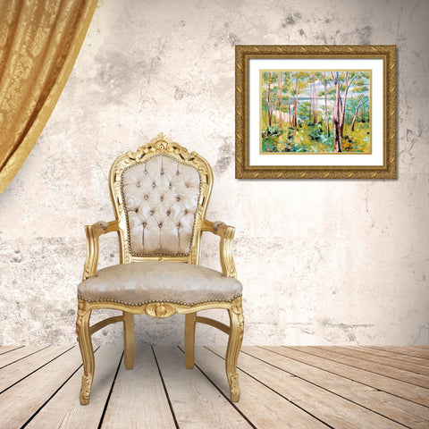 Through the Trees Gold Ornate Wood Framed Art Print with Double Matting by Urban Road