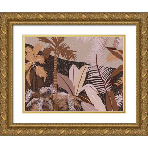 Dark Tropics Gold Ornate Wood Framed Art Print with Double Matting by Urban Road