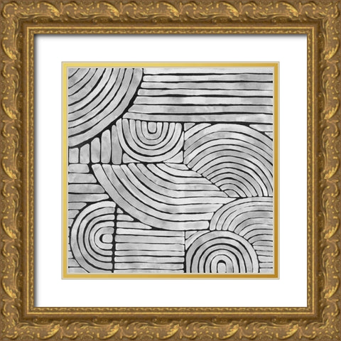 Mazy Thoughts Gold Ornate Wood Framed Art Print with Double Matting by Urban Road
