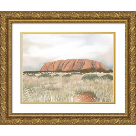 Uluru Gold Ornate Wood Framed Art Print with Double Matting by Urban Road