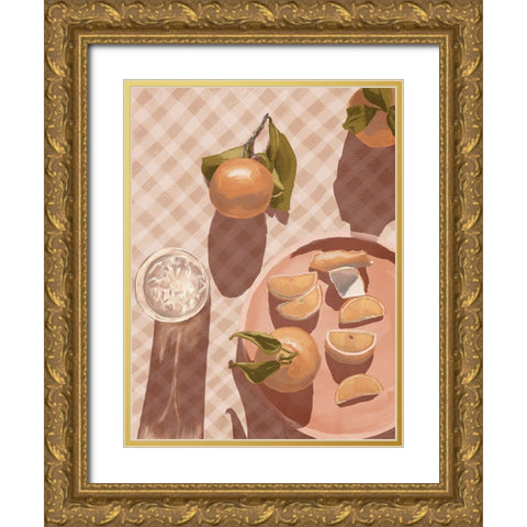 Sunset Mandarins Gold Ornate Wood Framed Art Print with Double Matting by Urban Road