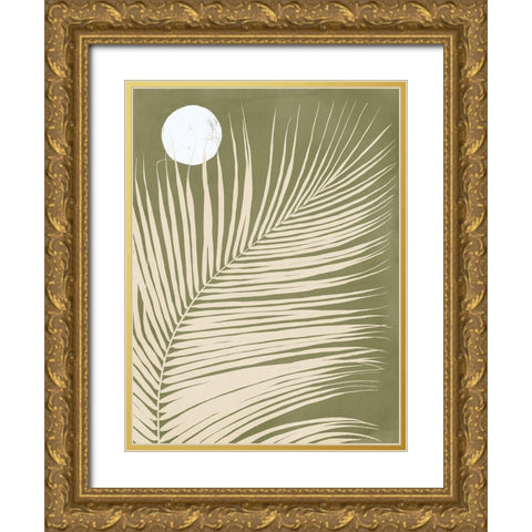 Under the Moonlight I Green Gold Ornate Wood Framed Art Print with Double Matting by Urban Road