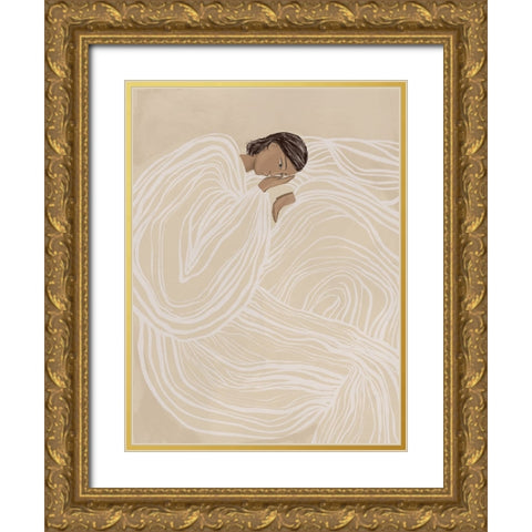 Delilah Dancing Gold Ornate Wood Framed Art Print with Double Matting by Urban Road