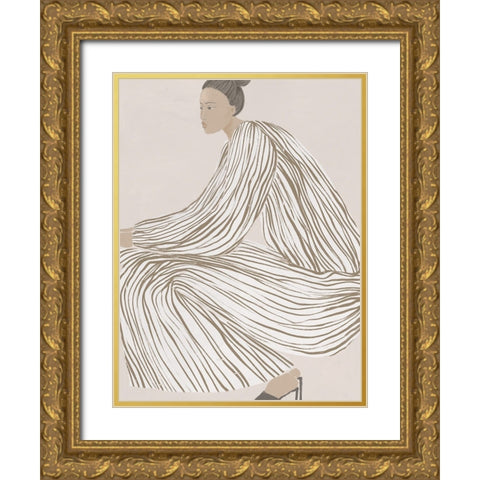 Delilah Dazzling Gold Ornate Wood Framed Art Print with Double Matting by Urban Road