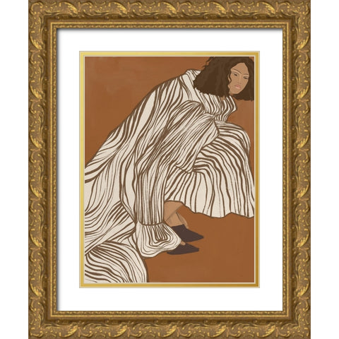 Delilah Divine Gold Ornate Wood Framed Art Print with Double Matting by Urban Road