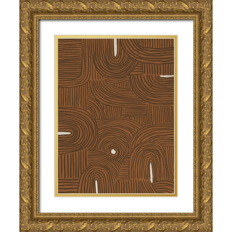 Pathways Gold Ornate Wood Framed Art Print with Double Matting by Urban Road