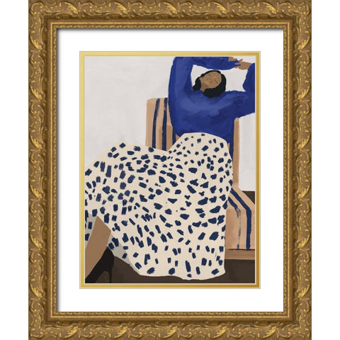 Delilah Daydreaming Gold Ornate Wood Framed Art Print with Double Matting by Urban Road