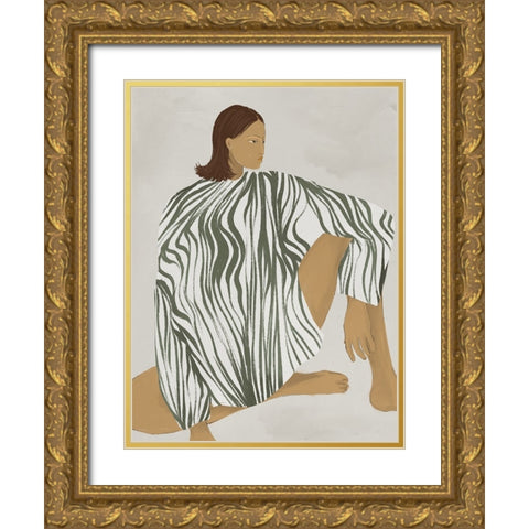 Delilah Daring Gold Ornate Wood Framed Art Print with Double Matting by Urban Road