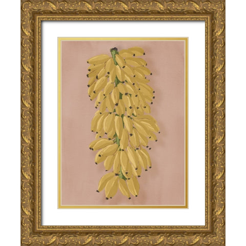 Platano I Pink Gold Ornate Wood Framed Art Print with Double Matting by Urban Road