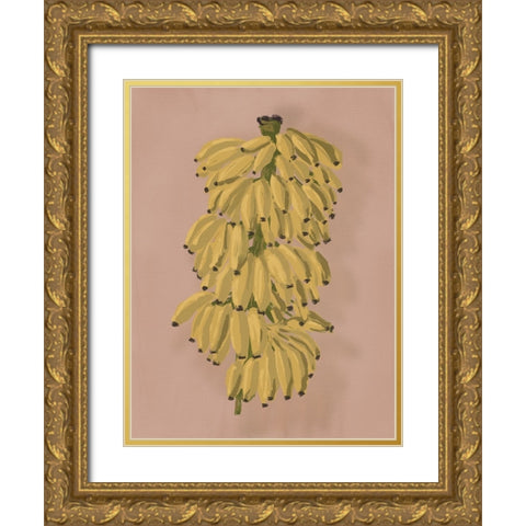 Platano II Pink Gold Ornate Wood Framed Art Print with Double Matting by Urban Road