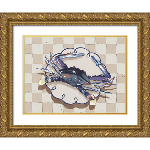 Late Lunch Blue Gold Ornate Wood Framed Art Print with Double Matting by Urban Road