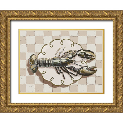 Alfresco Dinner Neutral Gold Ornate Wood Framed Art Print with Double Matting by Urban Road