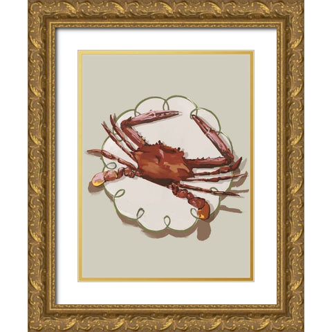 Crustacean Beige Gold Ornate Wood Framed Art Print with Double Matting by Urban Road