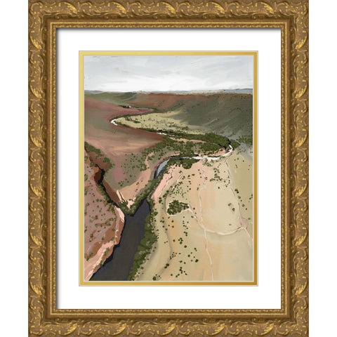 Where The River Runs Gold Ornate Wood Framed Art Print with Double Matting by Urban Road