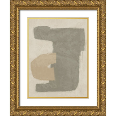 Composed Khaki Gold Ornate Wood Framed Art Print with Double Matting by Urban Road
