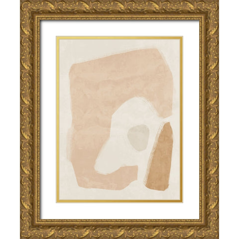 Easy Does It Neutral Gold Ornate Wood Framed Art Print with Double Matting by Urban Road