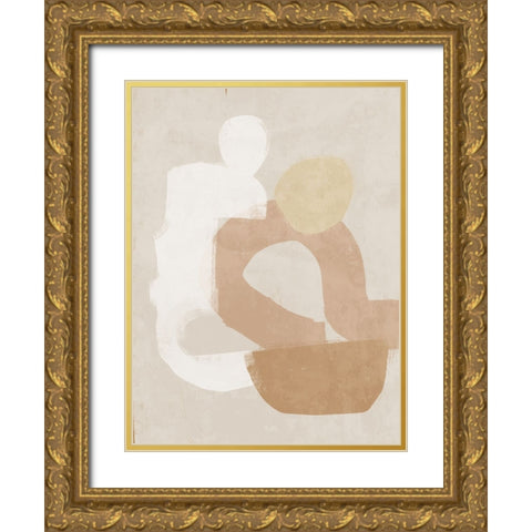 At Ease Neutral Gold Ornate Wood Framed Art Print with Double Matting by Urban Road